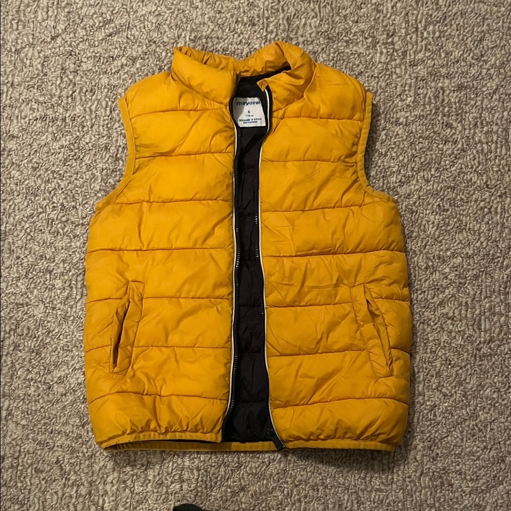Mayoral Yellow Kids Puffer Vest